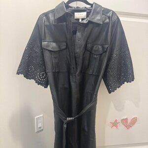 Munthe Black Leather Dress Size 40